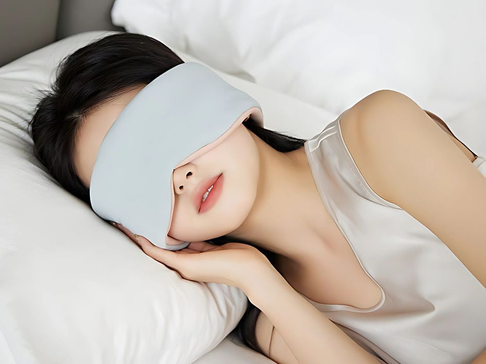 Aizsietām acīm miega maska ērta miega ceļošana 2 puses silta auksta