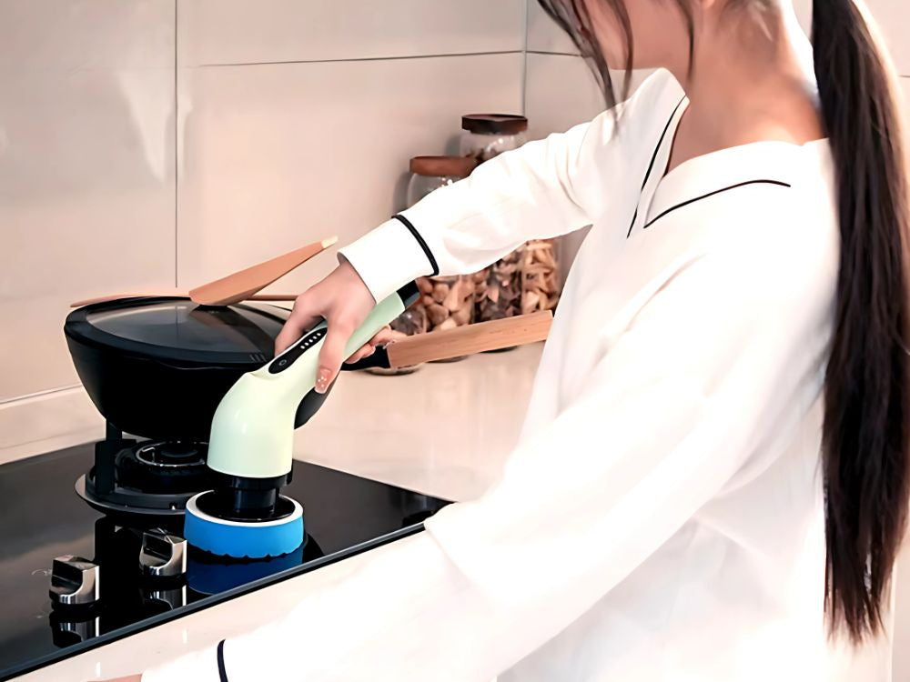 Rotējošā mopa elektriskā tīrīšanas birste 9 dažādi uzgaļi