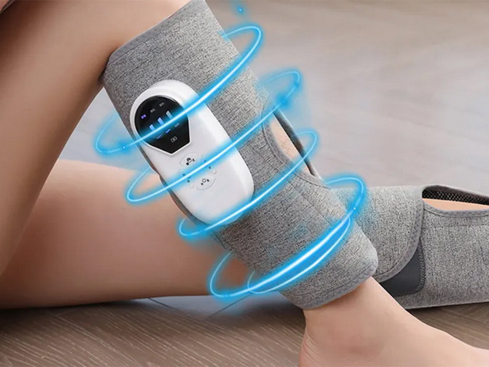 Apsildāms kāju masieris ar ikru gaisa spilvenu un kompresiju