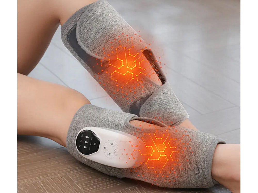 Apsildāms kāju masieris ar ikru gaisa spilvenu un kompresiju