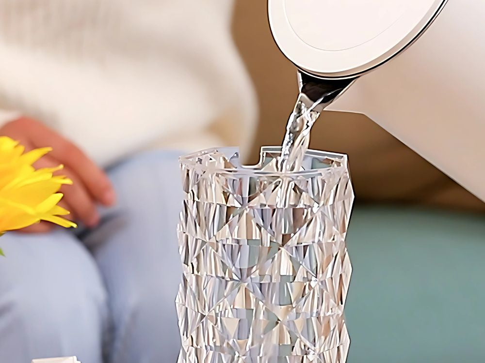 Mitrinātāja gaisa difuzors aromterapijas migla usb rgb kristāls