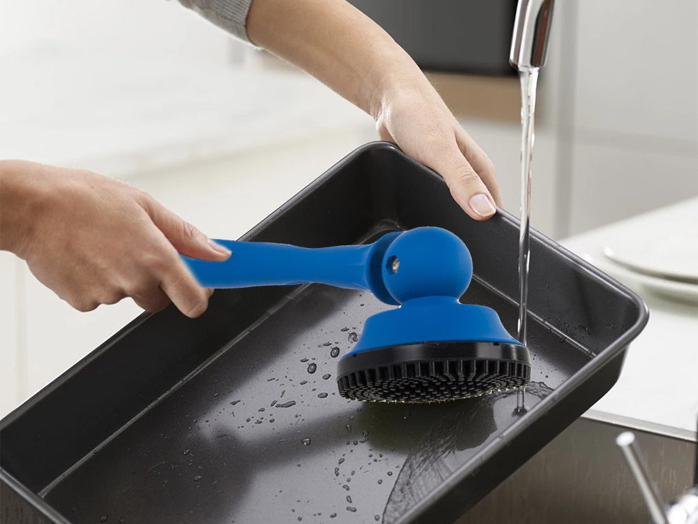 Abrazīvā birste katliem, pannām un pannām, spēcīga virtuves abrazīvā birste