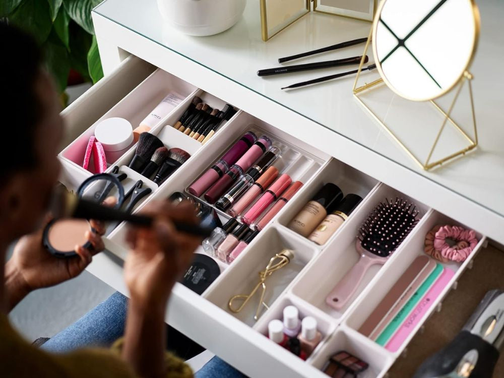 Liels kosmētikas organizatora modulārs atvilktnes ieliktnis 12 preces