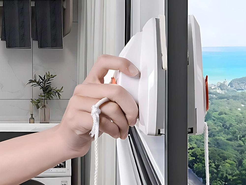 Divpusējs magnētiskais logu tīrītājs ar spēcīgiem magnētiem un precīzu slotiņu