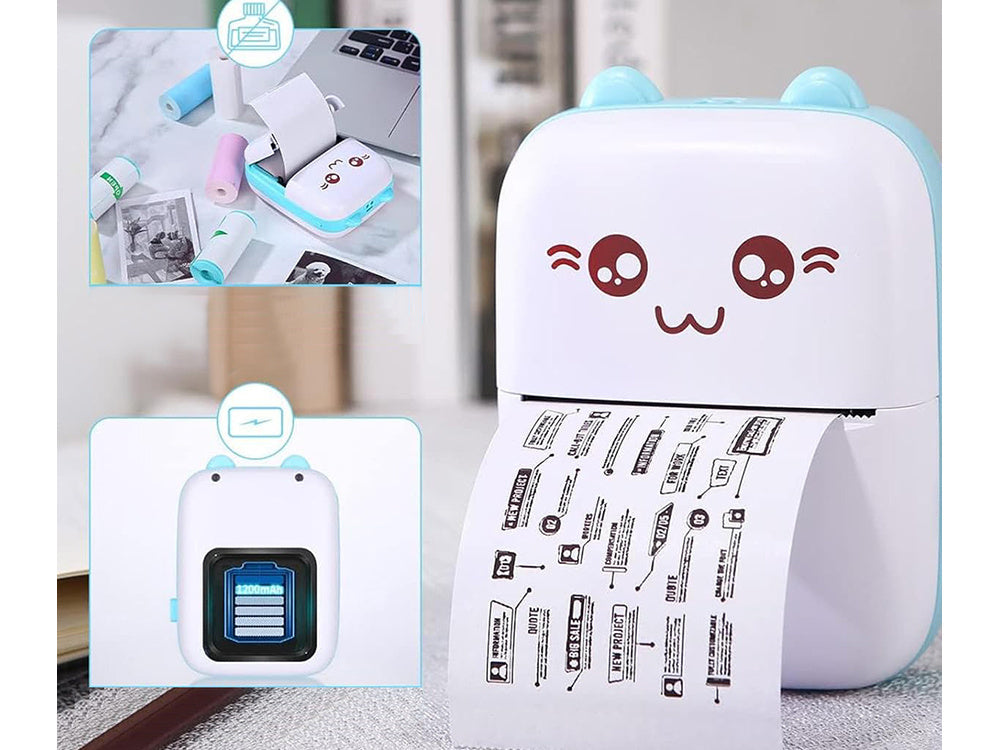 Mini termoprinteris bezvadu pārnēsājams foto piezīmju printeris