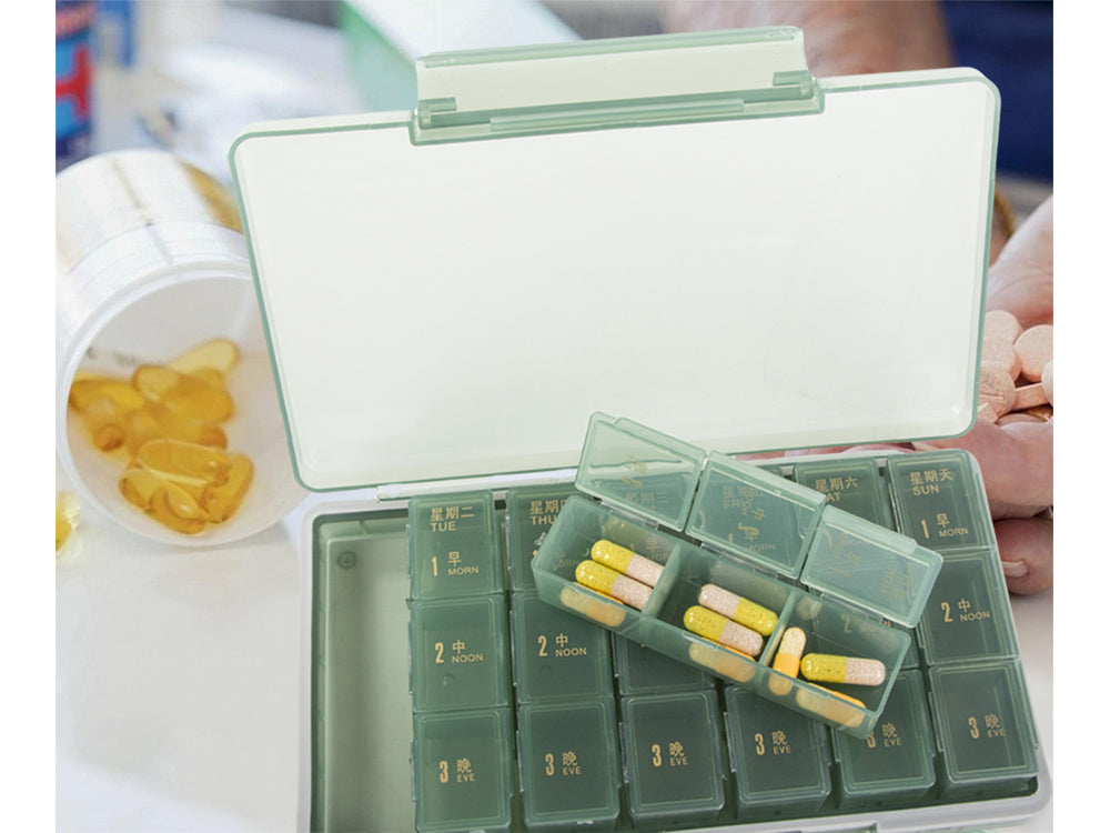 Zāļu iepakojums tablešu kastīte diennakts laiks zāļu kasete nedēļas