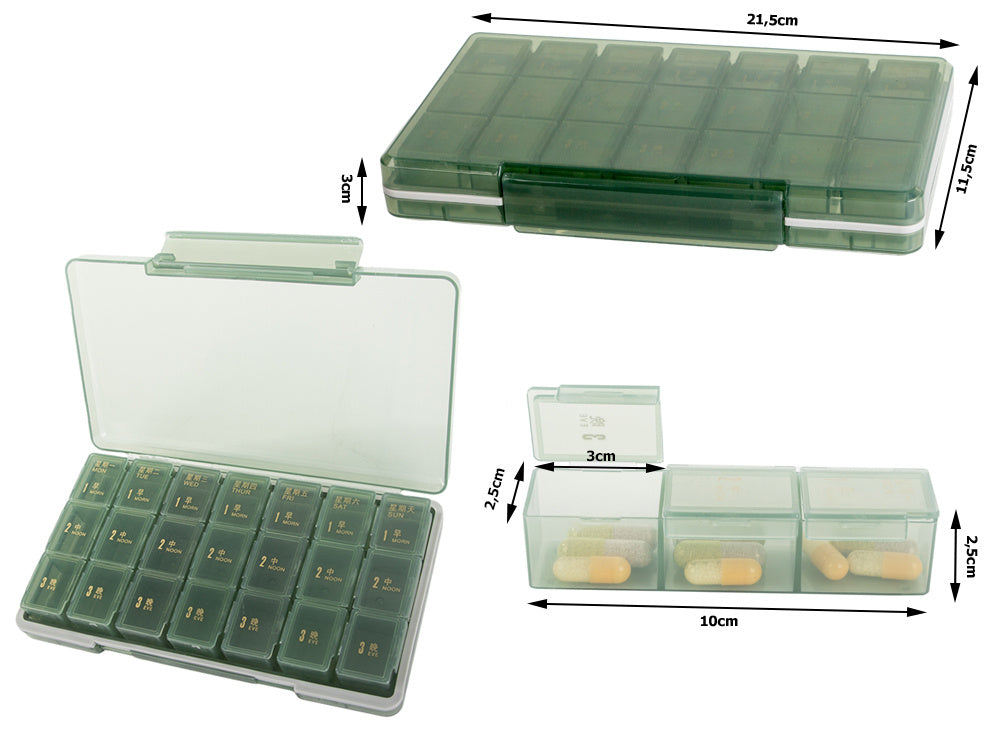 Zāļu iepakojums tablešu kastīte diennakts laiks zāļu kasete nedēļas