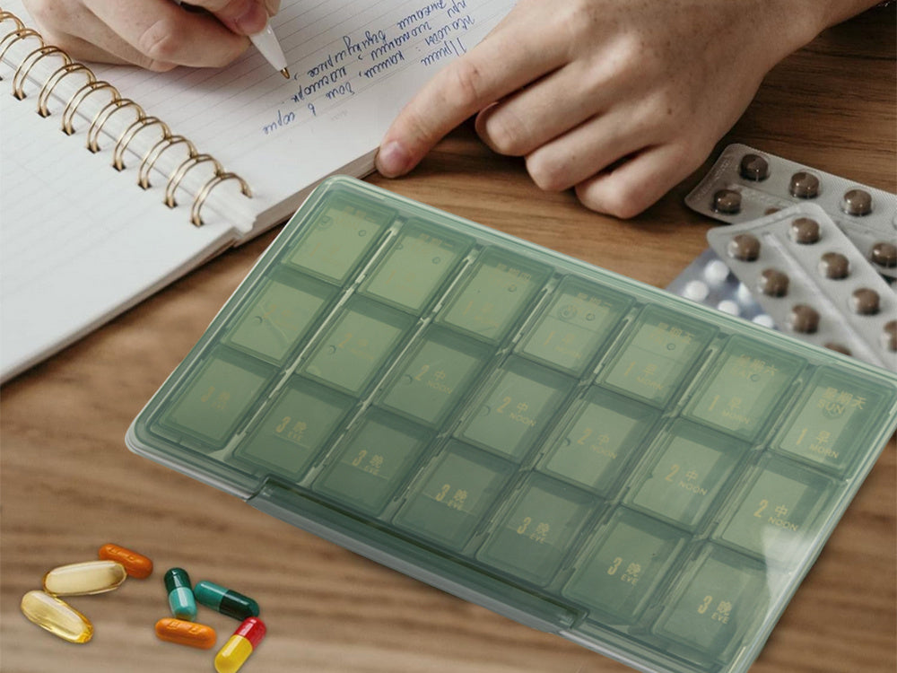 Zāļu iepakojums tablešu kastīte diennakts laiks zāļu kasete nedēļas