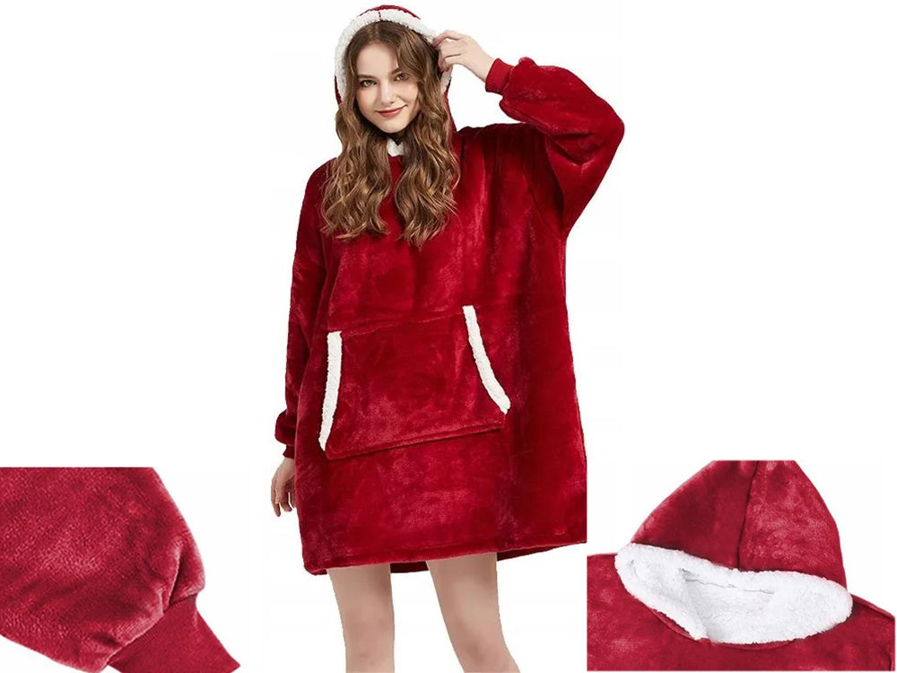 Silts sporta krekls ar lielu segu xxl 2in1 biezu kažokādu un mīkstu kapuci halāts