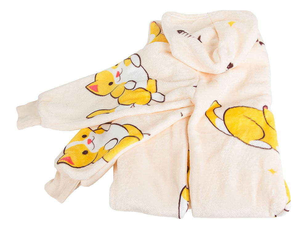 Silta kaķu sega ar biezu, mīkstu kažoku un kapuci, liela izmēra (2in1)