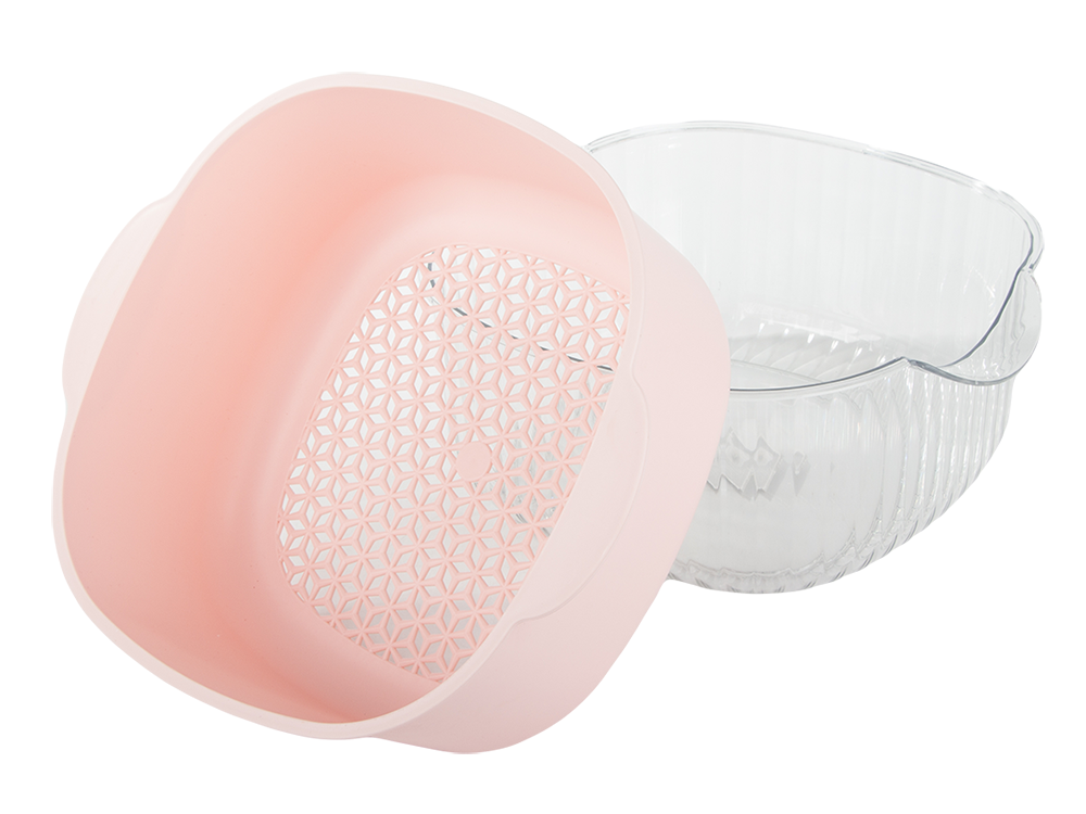 Dubultā bļoda augļu caurdurīša, sietiņa groza, sietiņa, sietiņa mazgāšanai