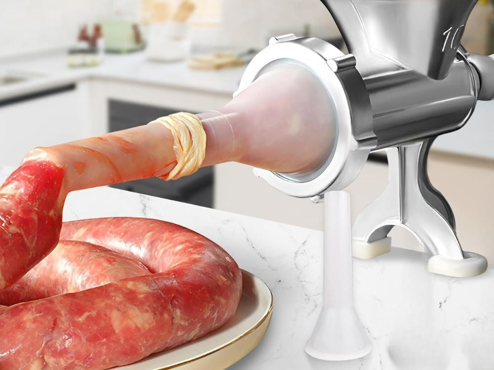 Gaļas maļamās mašīnas manuālā desu pildīšanas mašīnas rokasgrāmata