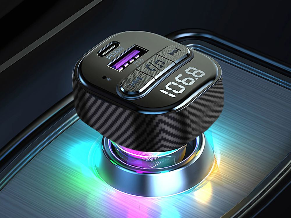 Automašīnas raidītājs FM MP3/WMA USB A+USB C 30W Bluetooth 5.3 LED QC 3.0