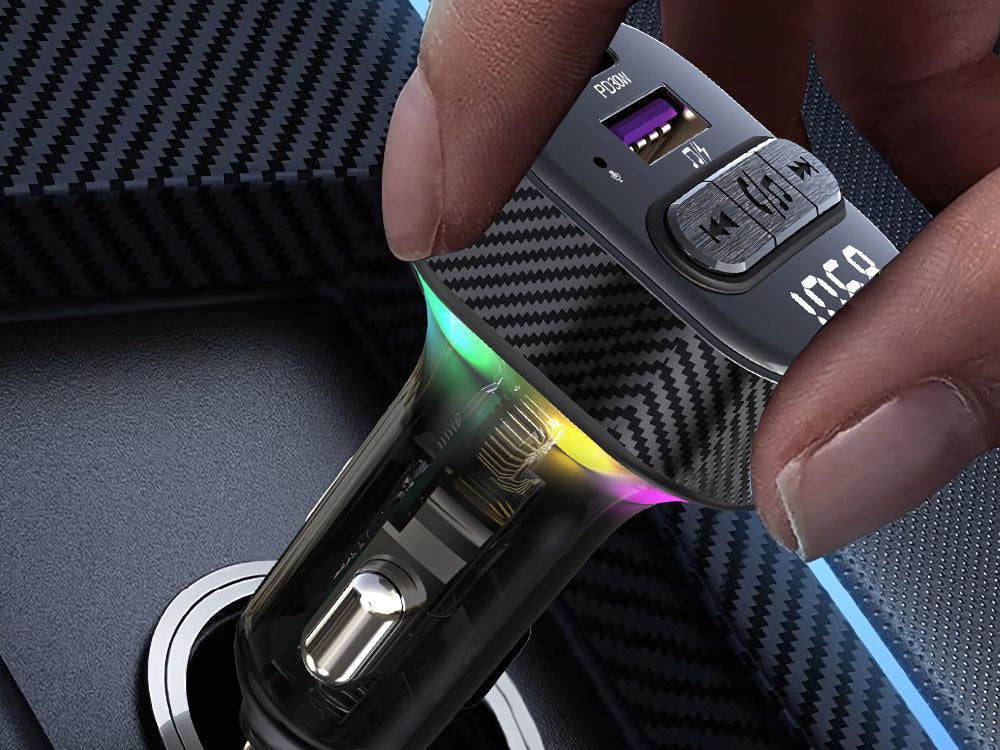 Automašīnas raidītājs FM MP3/WMA USB A+USB C 30W Bluetooth 5.3 LED QC 3.0