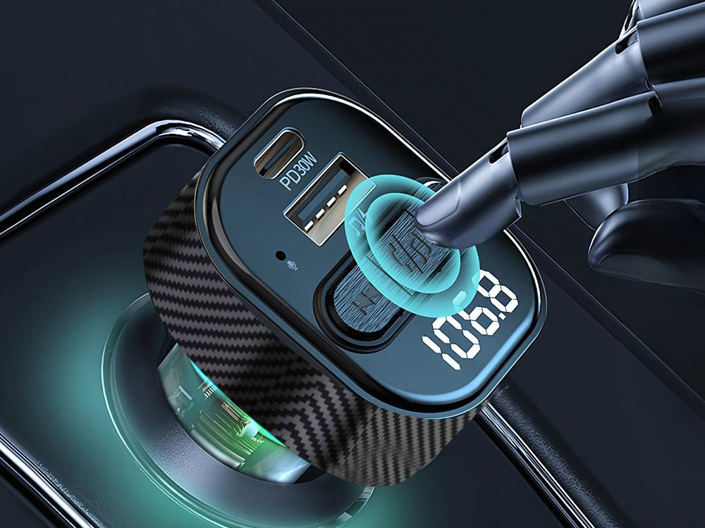 Automašīnas raidītājs FM MP3/WMA USB A+USB C 30W Bluetooth 5.3 LED QC 3.0