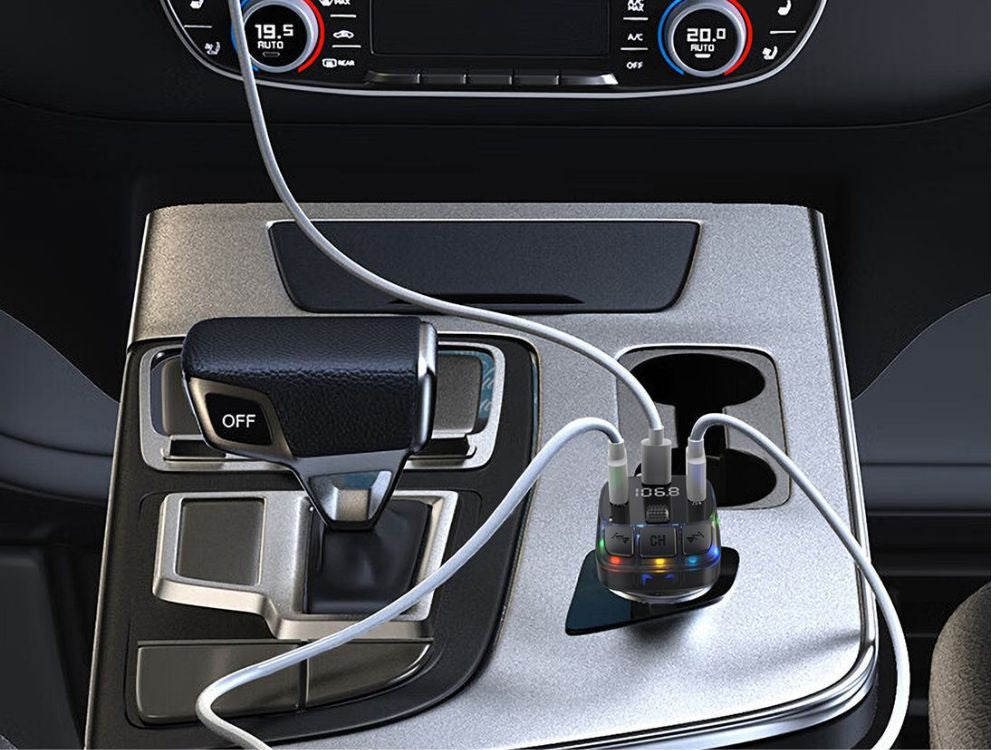 FM mp3 mp3 raidītājs skaļuma regulēšanas ierīce 2 x USB + USB C Bluetooth 5.3 LCD 12V