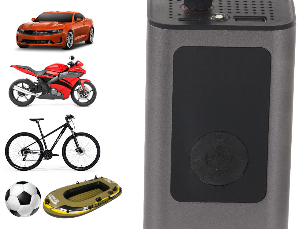 Akumulatora sūknis velosipēda automašīnas elektriskajam kompresoram 10 bāru LCD