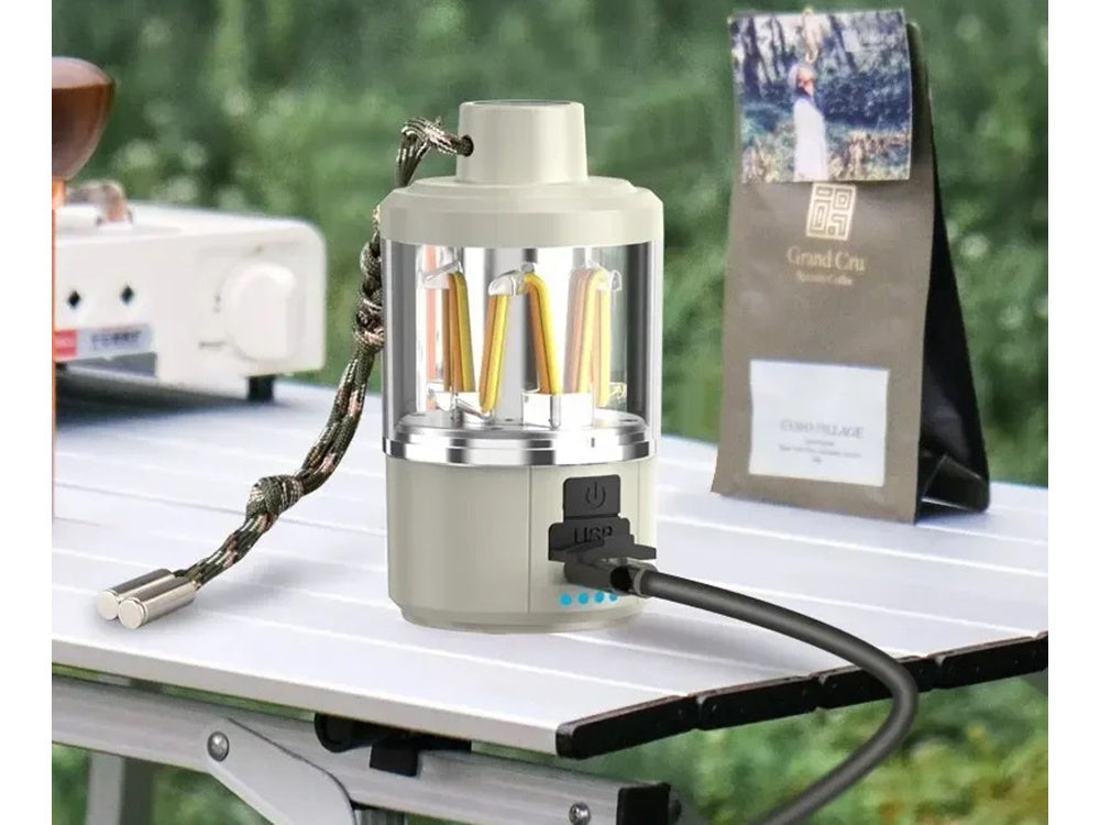 Ceļojuma gaisma, kempinga uzlādējama LED lukturītis, powerbank, USB, kempings