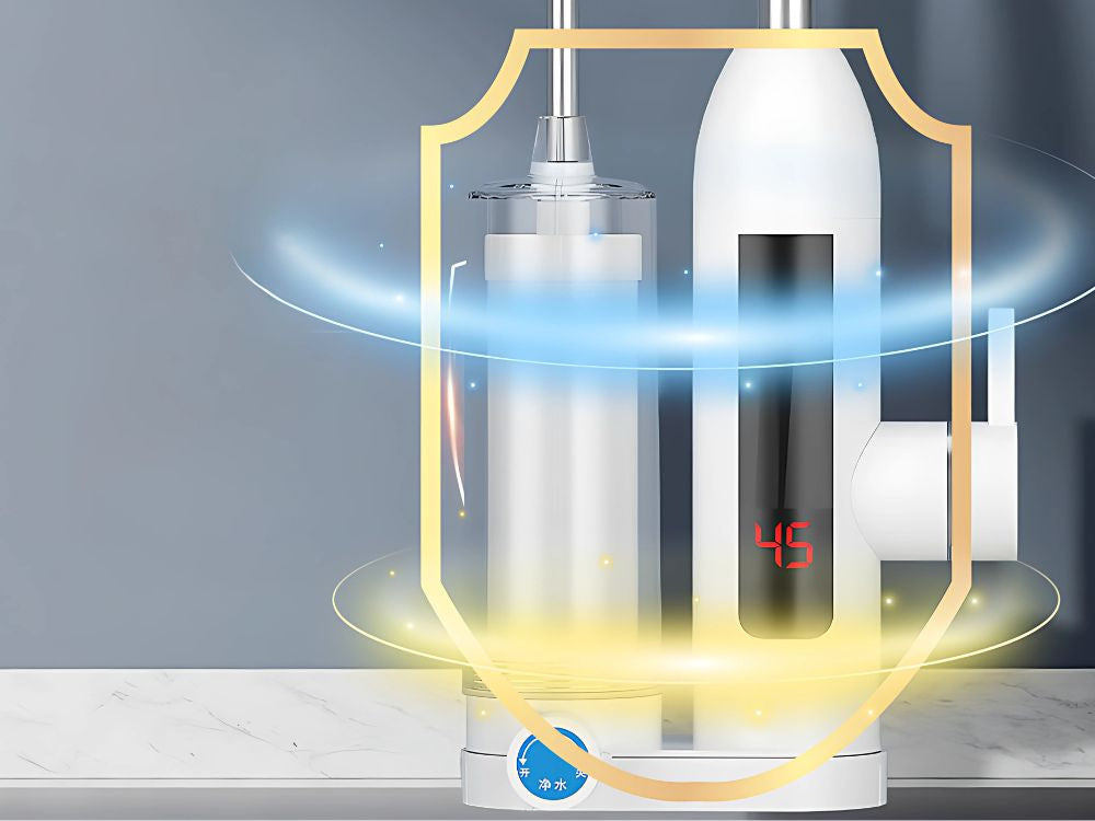 Tūlītējs ūdens sildītājs 3000 W ar filtra krānu LCD virtuves jaucējkrāns