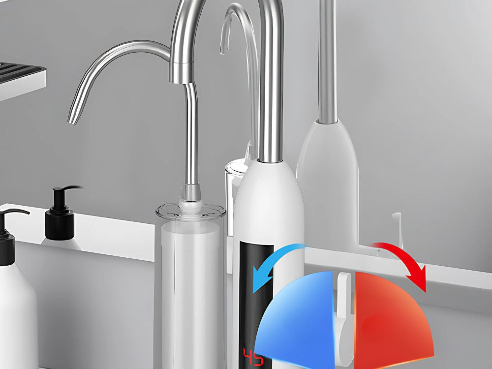 Tūlītējs ūdens sildītājs 3000 W ar filtra krānu LCD virtuves jaucējkrāns