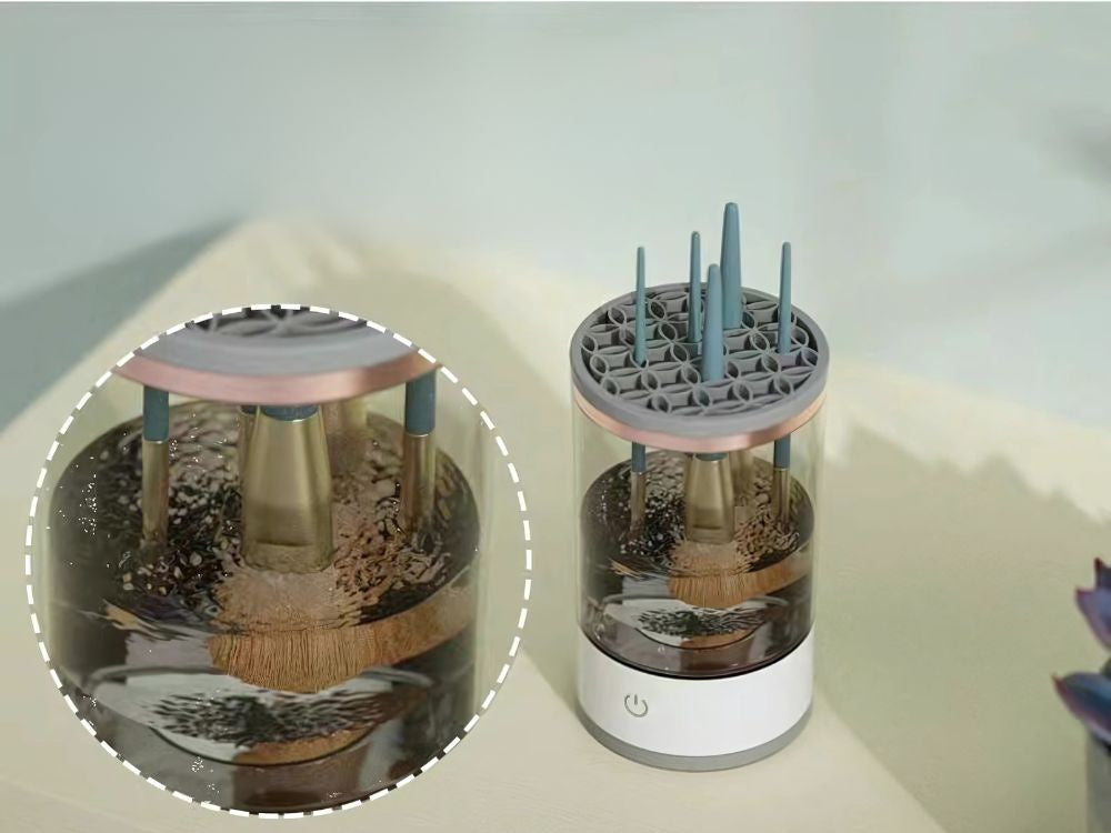 Tīrīšanas statīvs, birste, žāvētājs, kosmētikas sūkļi, USB