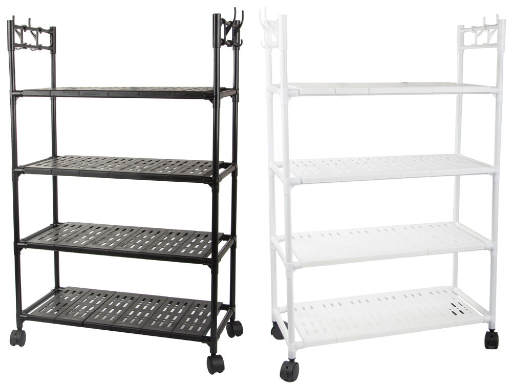 Vannas istabas plaukts, virtuves skapītis, mobilais plauktu bloks uz riteņiem, 4 līmeņu āķi