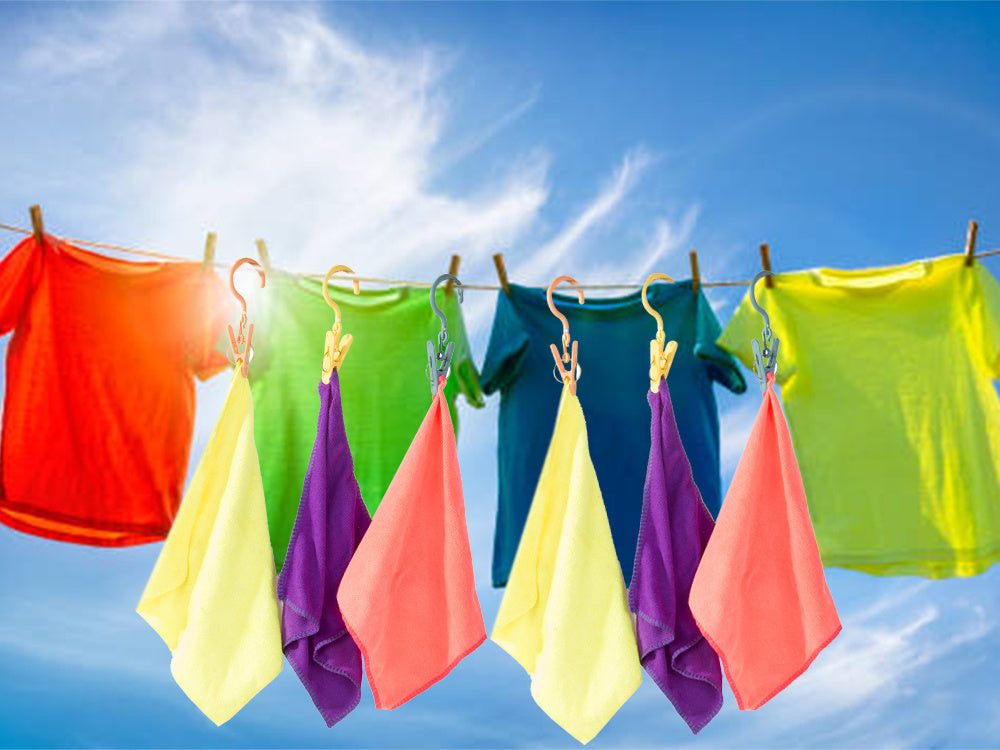 3 veļas žāvēšanas klipšu komplekts ar āķiem