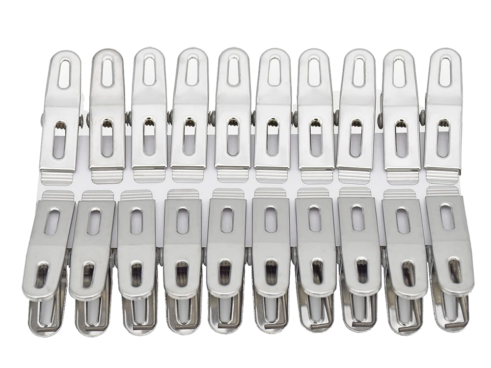 Drēbju klipši, veļas klipši, 20 gab., metāla vardes, stipras