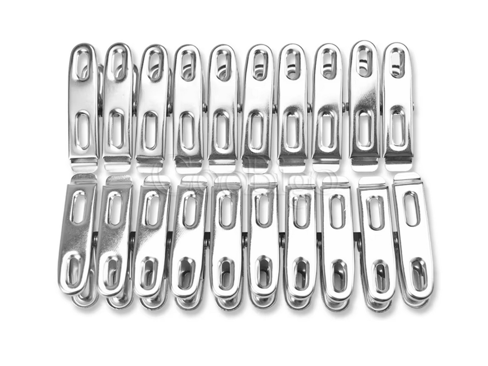 Drēbju klipši, veļas klipši, 20 gab., metāla vardes, stipras