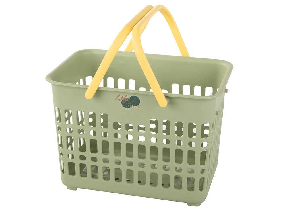 Iepirkumu grozs ir ērts sēnēm, dārzeņiem, saliekami rokturi piknikiem