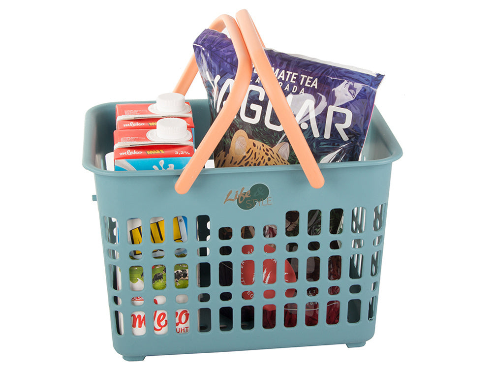 Iepirkumu grozs ir ērts sēnēm, dārzeņiem, saliekami rokturi piknikiem