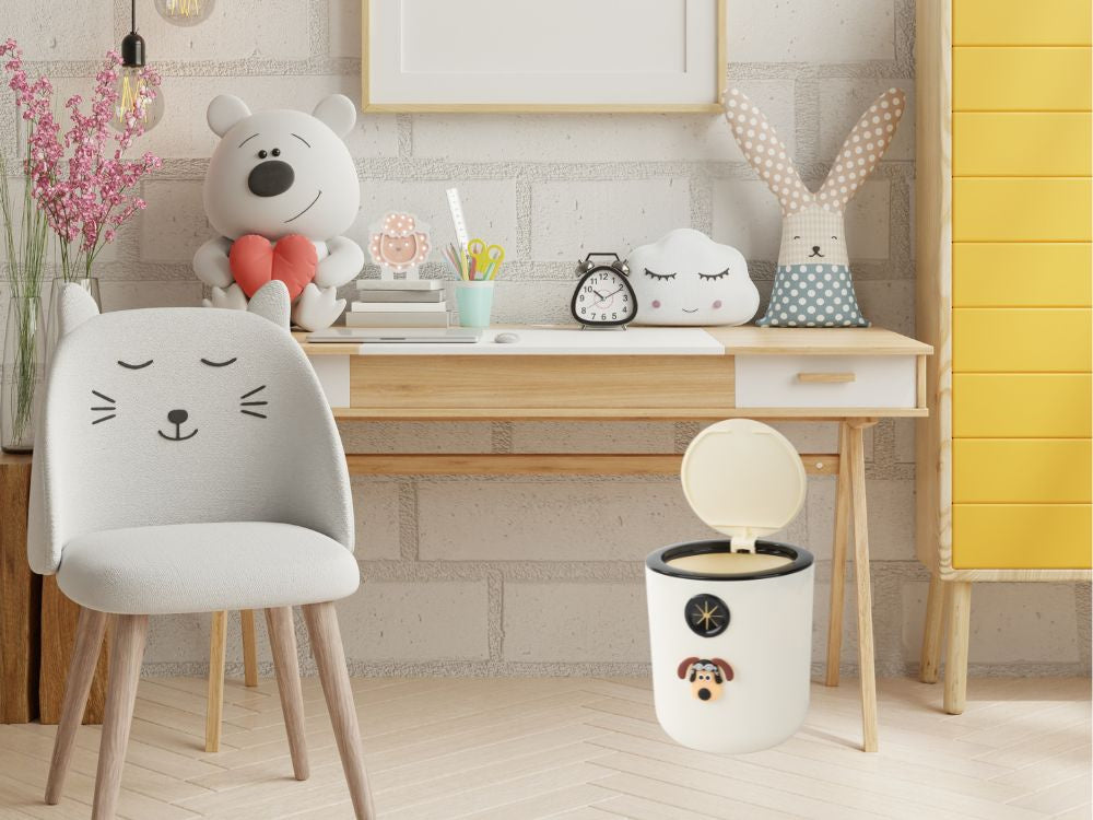 Mini atkritumu grozs bērnu istabai 2l, klikšķis, mazs, ērts