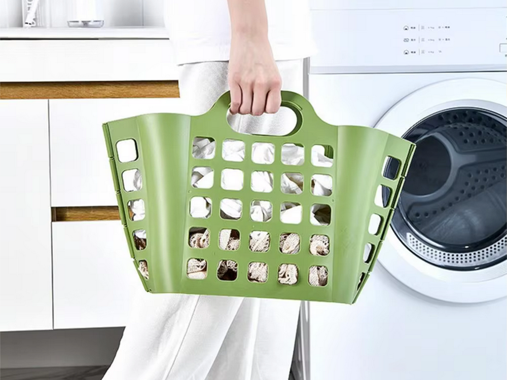 Iepirkumu grozs plastmasas saliekams veļas grozs liels