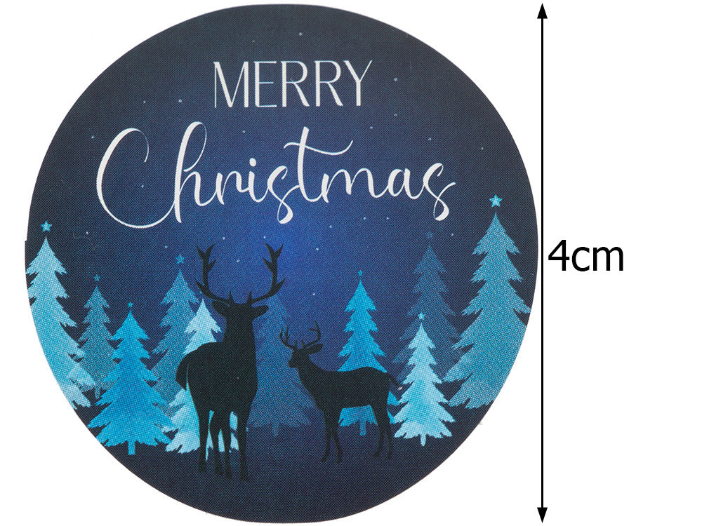 Ziemassvētku dekoratīvās uzlīmes 500 gabalu rullī "Priecīgus Ziemassvētkus"