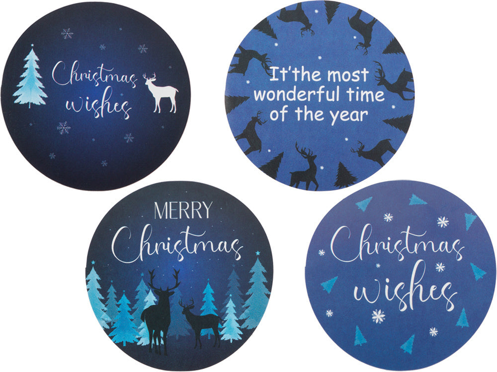 Ziemassvētku dekoratīvās uzlīmes 500 gabalu rullī "Priecīgus Ziemassvētkus"