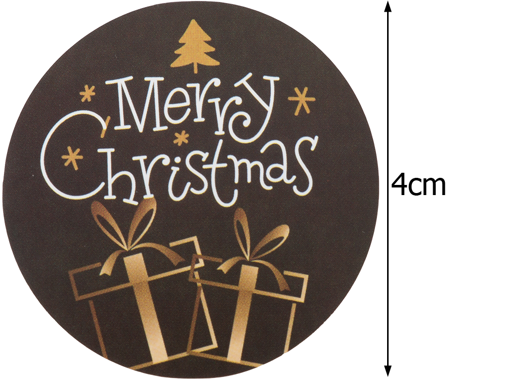 Ziemassvētku dekoratīvās uzlīmes 500 gabalu rullī "Priecīgus Ziemassvētkus"