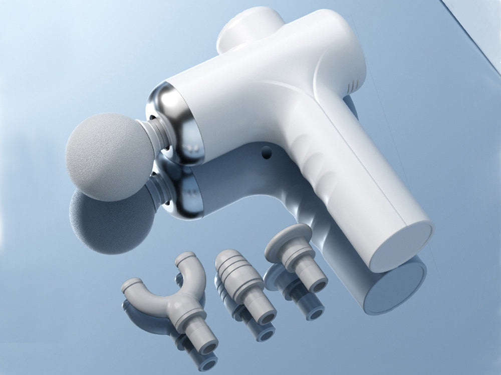 Muguras masāžas pistoles ķermeņa kāju masieris spēcīgs masāžas pistoles 4 uzgaļi