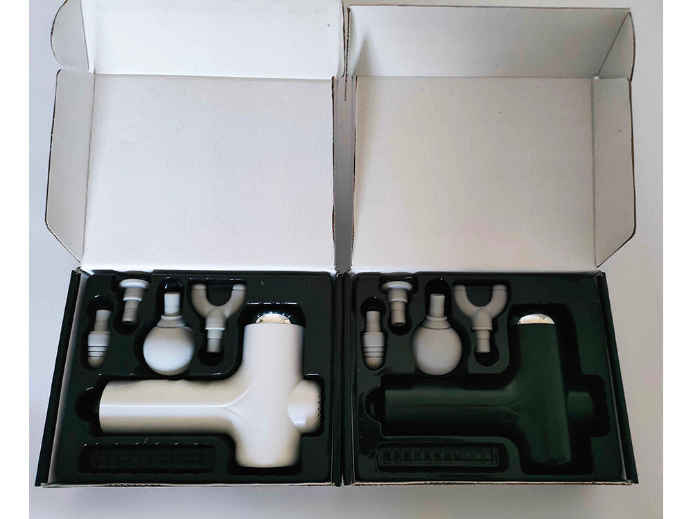 Muguras masāžas pistoles ķermeņa kāju masieris spēcīgs masāžas pistoles 4 uzgaļi