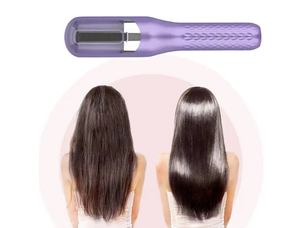 Matu trimmeris, kas apgriež šķeltos galus, ieveidošanai ar USB