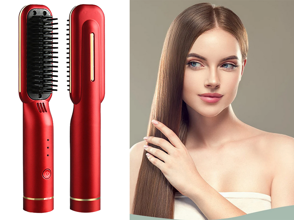 Matu taisnotāja birste 2in1 elektriskā bezvada