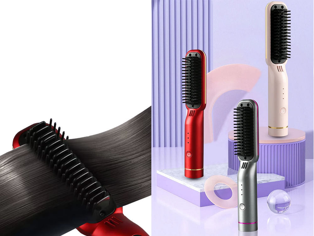 Matu taisnotāja birste 2in1 elektriskā bezvada