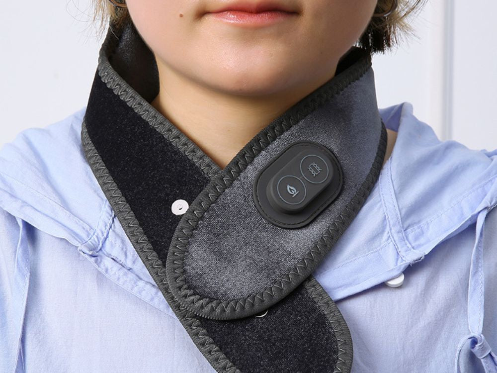 Kakla sāpju mazināšanai paredzēta sildoša kakla masiera masāžas galvas saite ar USB, viegla