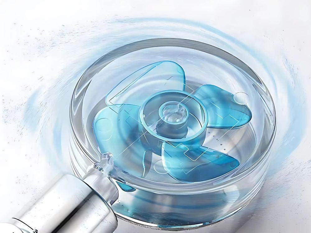 Dušas klausule ar nomaināmu turbo filtru un ventilatoru