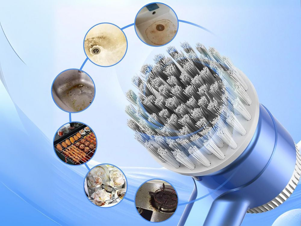 Bezvadu elektriskā rotējošā birste virtuves tīrīšanai 5in1