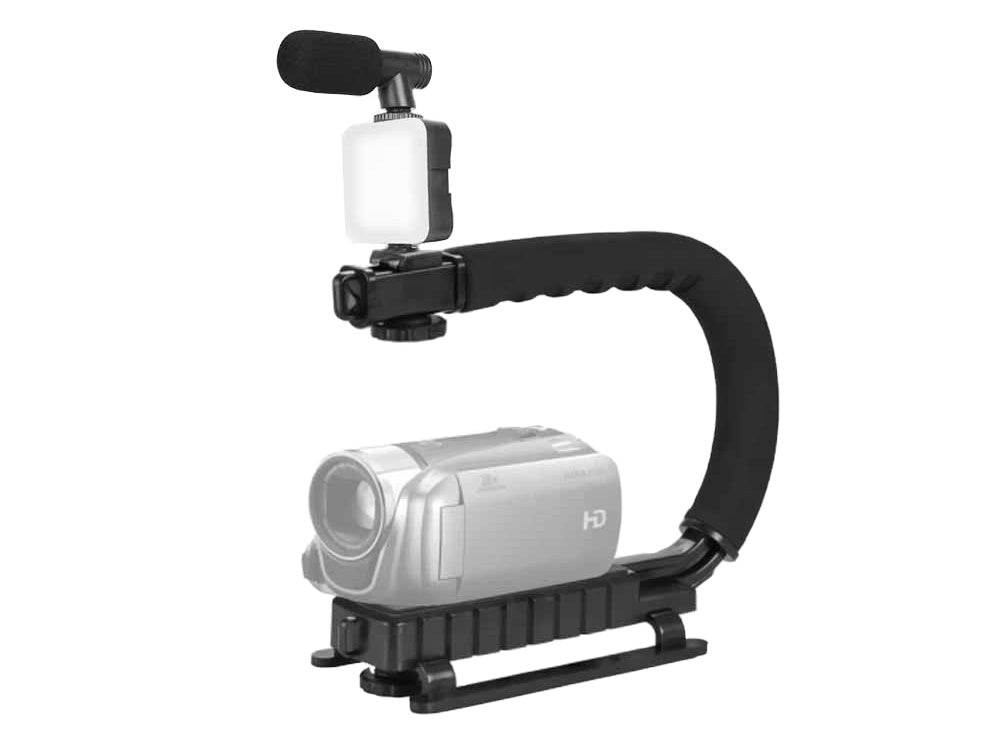 Vlogu komplekts, videoieraksts, statīva mikrofons, tālruņa turētājs