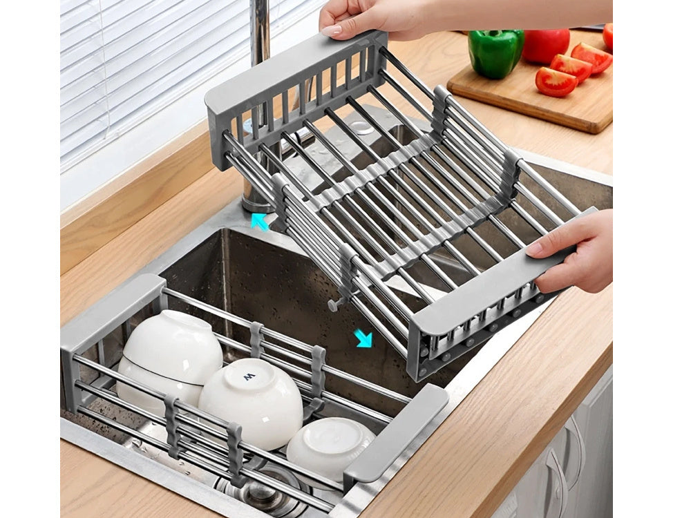 Izlietnes notecināšanas dēlis teleskopiskam dārzeņu un augļu grozam