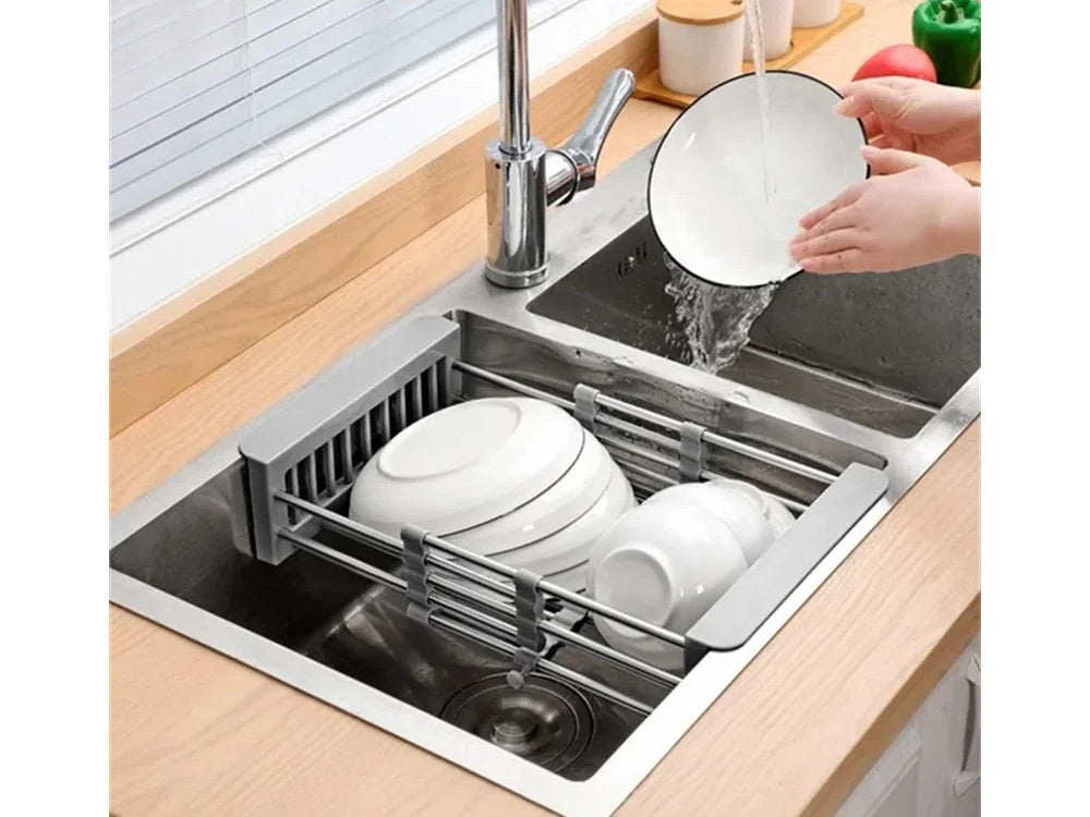 Izlietnes notecināšanas dēlis teleskopiskam dārzeņu un augļu grozam