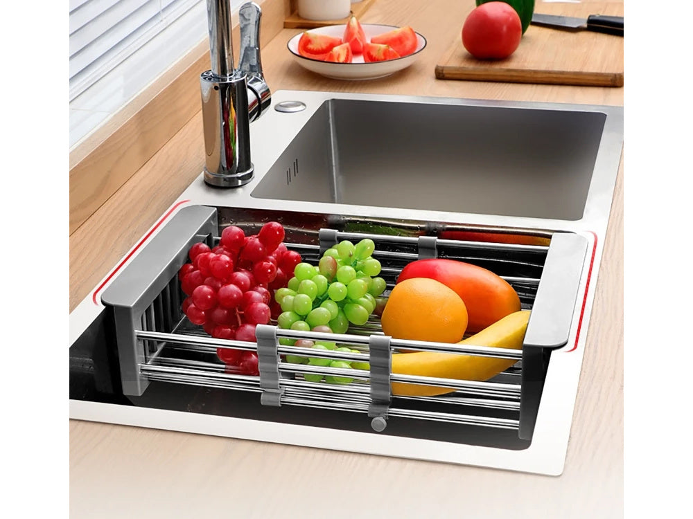 Izlietnes notecināšanas dēlis teleskopiskam dārzeņu un augļu grozam