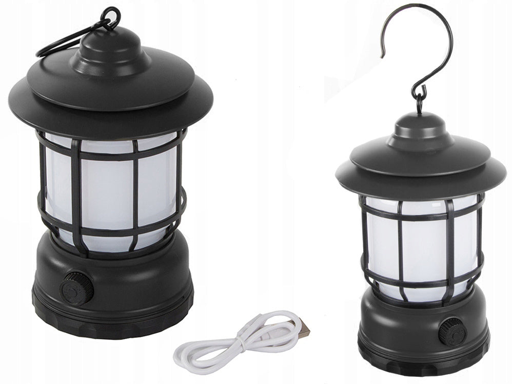 Kempinga kempinga lampa, uzlādējama LED USB tūristu āķa lukturītis