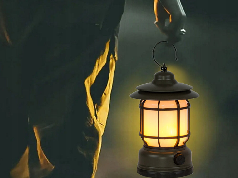 Kempinga kempinga lampa, uzlādējama LED USB tūristu āķa lukturītis